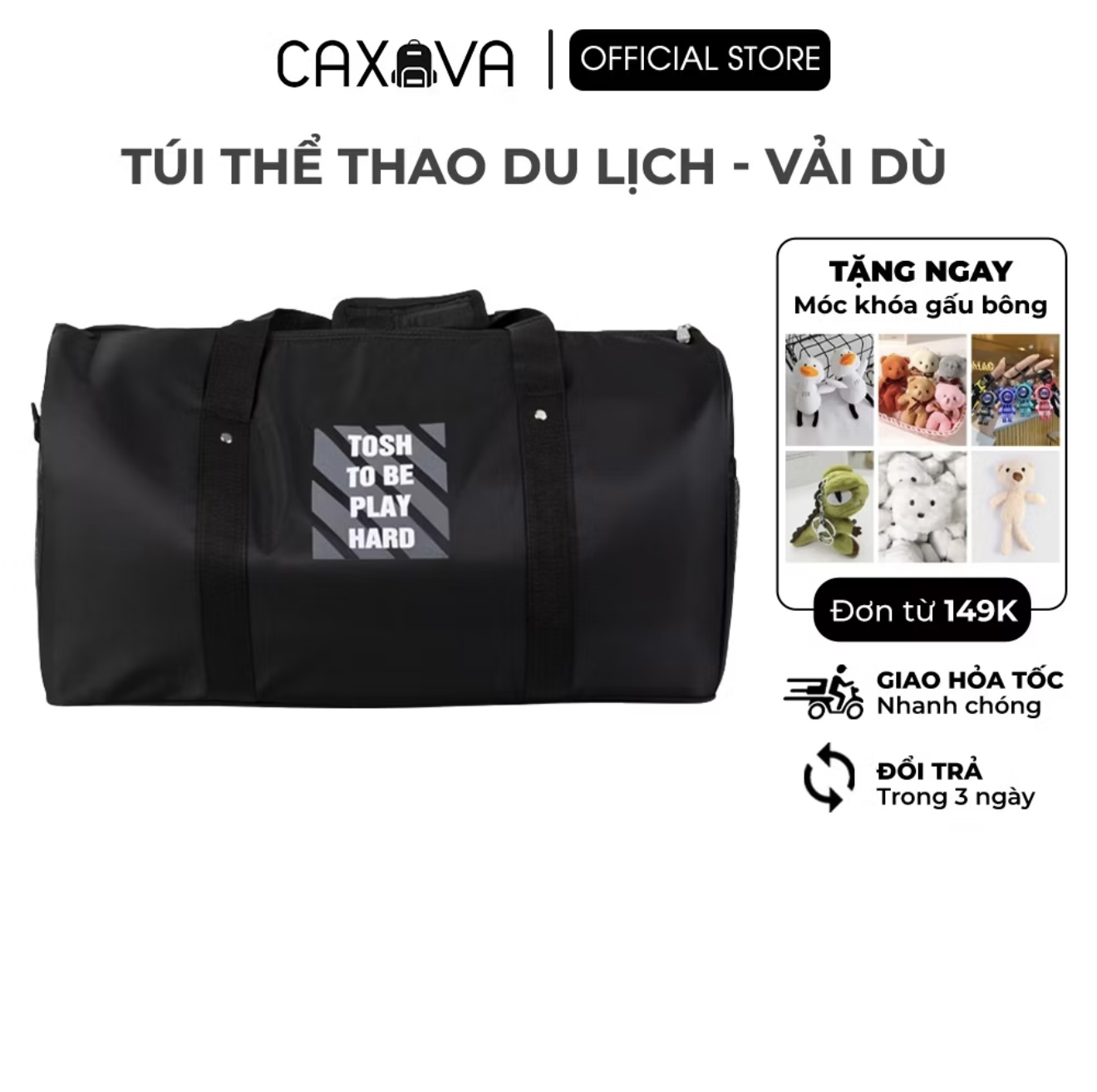 Túi trống thể thao vải dù CAXAVA hiện đại chất liệu cao cấp chống thấm nước- T011