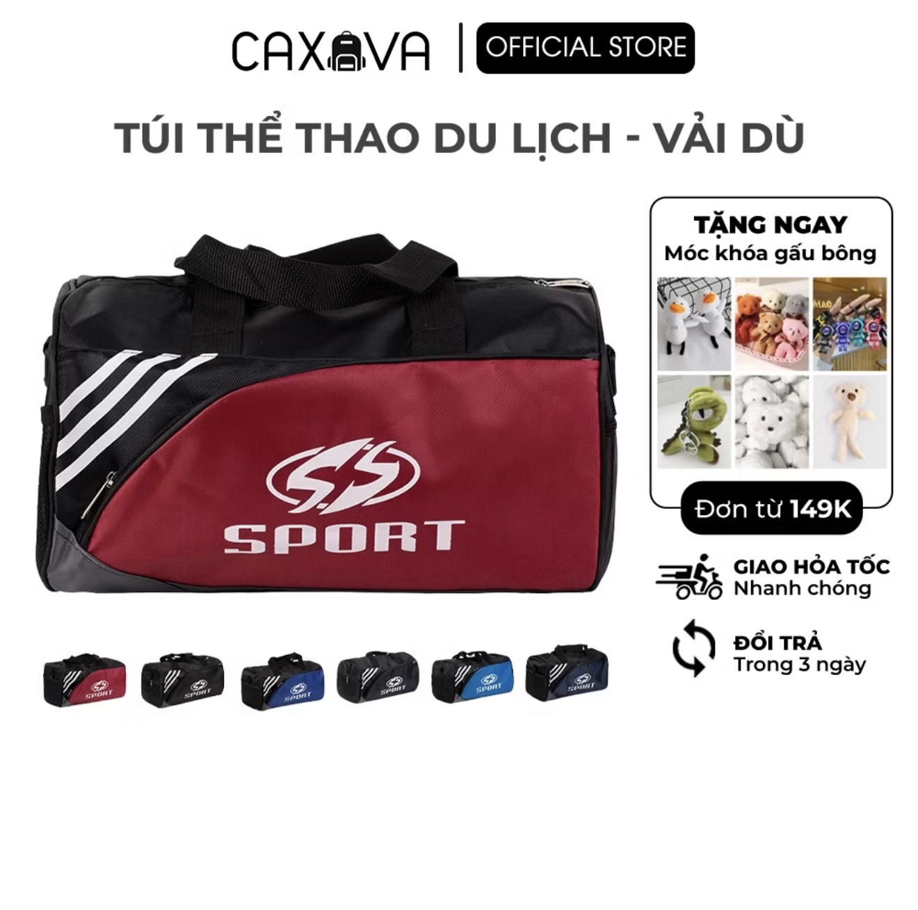 Túi thể theo đựng đồ gym, đá bóng, du lịch Sport CAXAVA túi trống unisex xách tay đa năng - T006