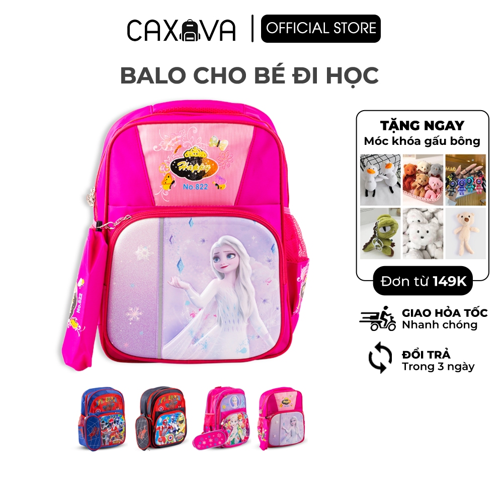 Balo đi học cho bé CAXAVA thiết kế nhỏ gọn in hình dễ thương chống thấm nước